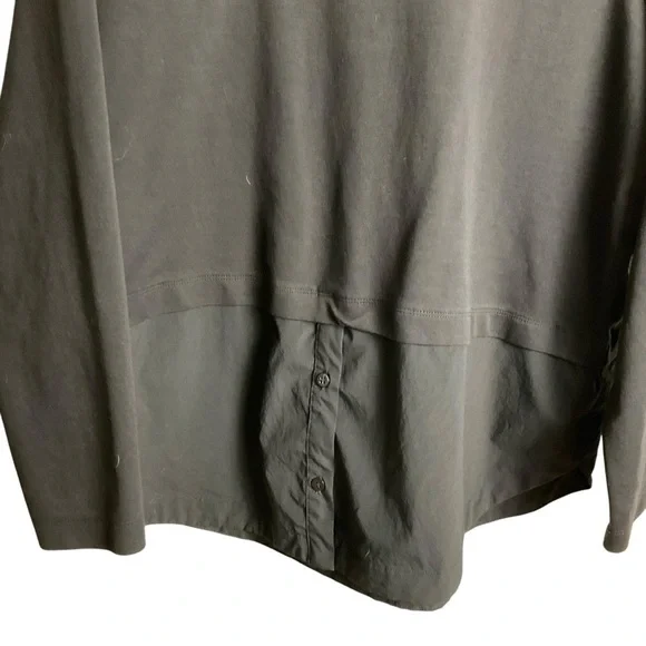 Athleta Black Long Sleeve Crew Neck Sweatshirt - Picture 2 of 7